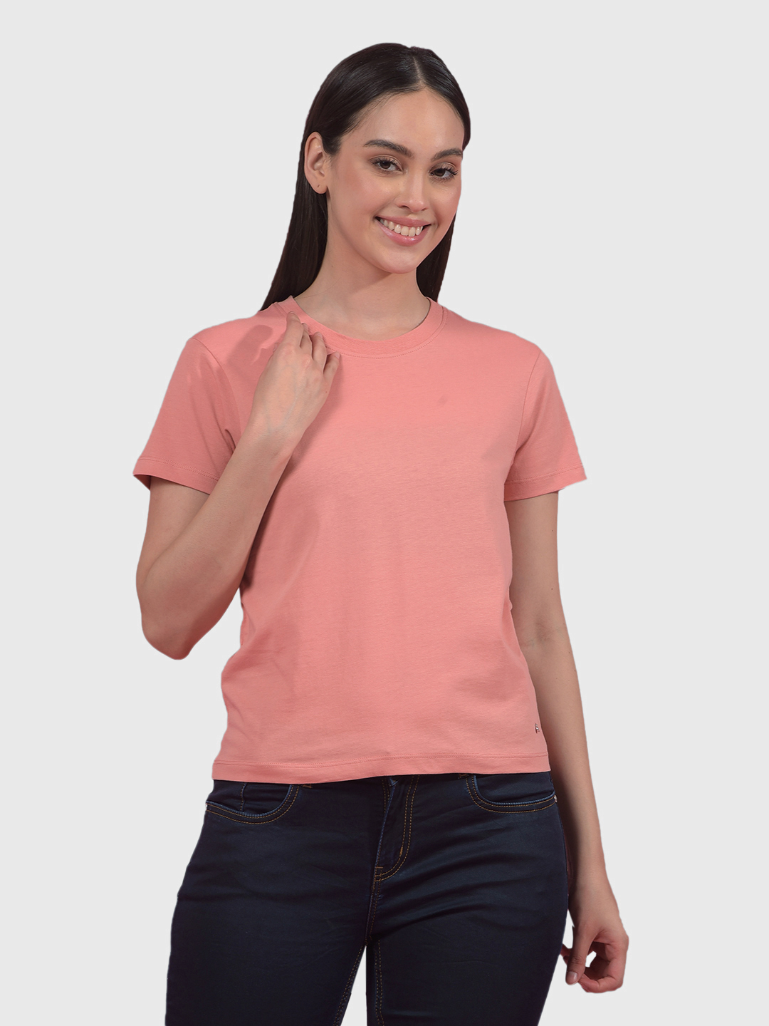 Numero Uno Women Solid Peach T-Shirt